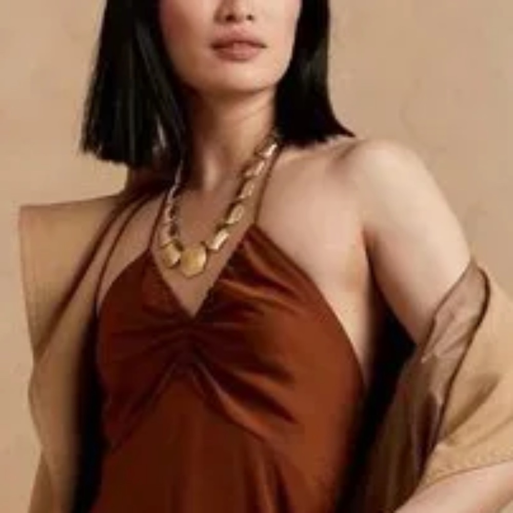Banana Republic Silky Halter Dress NWT - Picture 2 of 13